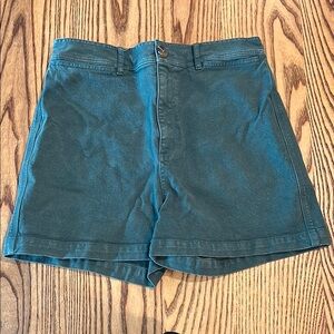 Green Denim Shorts